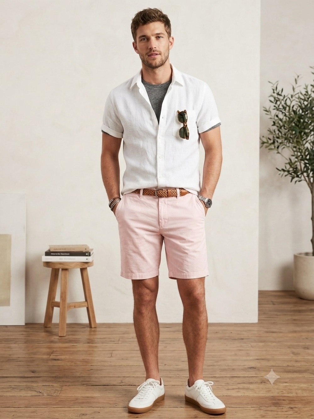 J. Crew Club Preppy Pink Costal Cotton Chino Shorts Size 34. Inseam 10in